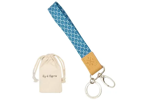 Things of Happiness Schlüsselanhänger Schlüsselband kurz mit Schlüsselring und Karabiner, kurzes Lanyard, Geschenk