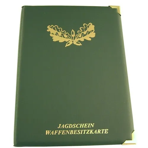 Jagdschein Etui - WBK Etui - für Jäger, grün, Eichenlaub