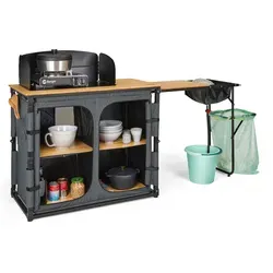 camp LIFE Küchenbox Varna – Klappbare Campingküche mit Spülbecken