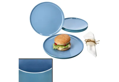 Ritzenhoff & Breker Jasper Speiseteller 25,2cm Ozeanblau - Speiseteller aus Steingut in Ozeanblau, mit einzigartiger Matt- und Glanzglasur für eine stilvolle Tischpräsentation. Ideal für jede Mahlzeit und spülmaschinengeeignet.