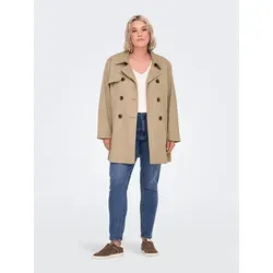 Only Carmakoma Damen Carvalerie Trenchcoat OTW Noos, Ginger Root, l - Funktionsjacken, modischer Trenchcoat mit Gürtel in der Taille und elegantem Reverskragen für einen stilvollen Look.
