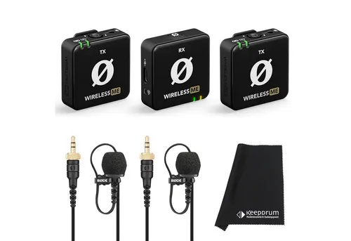 RØDE Wireless ME Dual mit 2x Lavalier II - Kabelloses Mikrofon-System mit 2 Sendemodulen und 1 Empfangsmodul. Kristallklare Audioqualität bis 100 m Reichweite, ideal für Videoproduktion, Podcasts und Präsentationen. Plug & Play für einfache Bedienung.