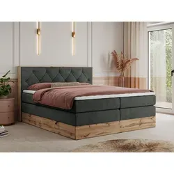 MKS MEBLE King Boxspringbett 180x200 mit Bettkasten - Elegantes Polsterbett mit 7-Zonen-Taschenfederkern-Matratzen für optimalen Schlafkomfort und praktischem Stauraum dank Bettkasten - ideal für ein stilvolles Schlafzimmer.