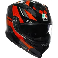 AGV K7 Taurax Helm, schwarz-rot, Größe XS für Männer - Hochwertiger Motorradhelm mit aerodynamischem Spoiler und austauschbaren Wangenpolstern für individuellen Komfort. Ideal für anspruchsvolle Fahrer.