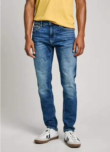 Pepe Jeans Herren Jeans Stanley, Blue (Denim-hs6) - Taper Fit Jeans mit schmal zulaufendem Bein, ideal für einen modernen Look. Hochwertiger Five-Pocket-Style mit Pepe Jeans Logo, perfekt für Freizeit und Alltag.