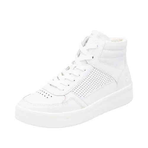 Remonte Damen D0j70 Sneaker High, Weiß, 43 EU - Damen-Sneaker aus echtem Leder mit Lite n Soft Technologie und auswechselbarer Einlegesohle für optimalen Tragekomfort.