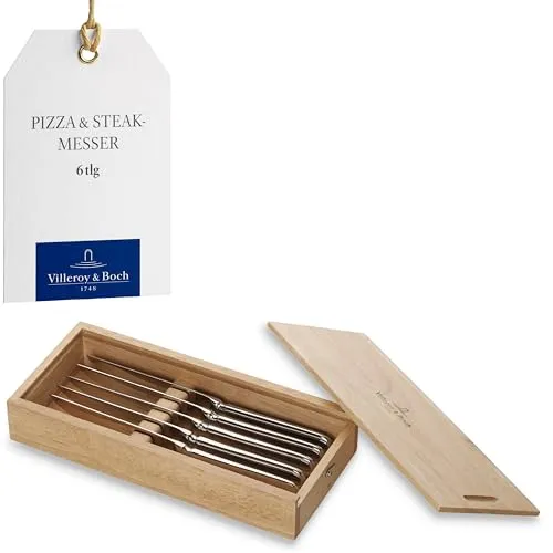 Villeroy & Boch Oscar Pizza- & Steakmesser-Set, 6-teilig aus Edelstahl