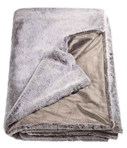 JOOP! Living Plaid Fur 130x170cm in Grau in grau von JOOP!