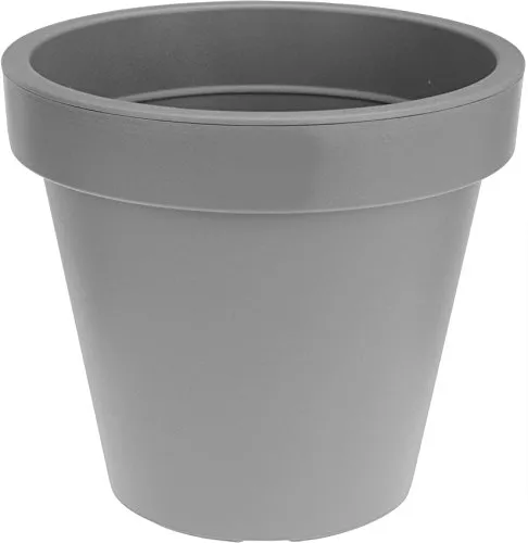 Spetebo Kunststoff Pflanzkübel L groß - 48 cm grau - Garten-Zubehör: Wetterfester und formstabiler Blumenkübel, ideal für Innen- und Außenbereich, mit modernem Design und großzügigem Volumen.