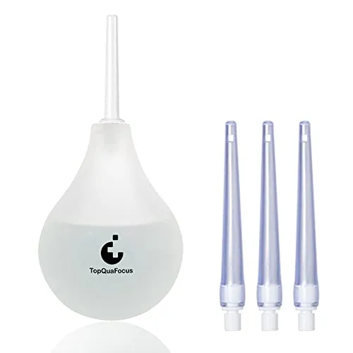 TopQuaFocus 224 ml Einlaufbirnen-Kit Analdusche und Vaginaldusche mit 4 Düsen (transparent)