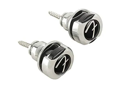 Fender Infinity Strap Locks, Chrome, Sicherheits-Gurtknöpfe für E-Gitarre & Bass, einfache Montage, stabiler Halt, schützt vor Abrutschen, langlebiges Metall-Design, inkl. Befestigungsschrauben