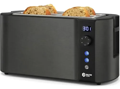 Balter Toaster 4 Scheiben Langschlitz mit Brötchenaufsatz