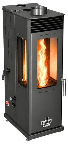 Baba’s Eco Mini Plus Panorama Hybridofen 8 kW – Flexibel Heizen mit Holz und Pellets