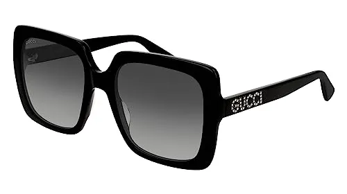 GUCCI Womens GG0418S Sunglasses, Black-Black-Grey, 54 von GUCCI