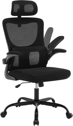Woltu Ergonomischer Bürostuhl mit Schaukelfunktion - Bürostuhl mit hochwertigem Netzstoff und umkehrbaren Armlehnen, ideal für stundenlanges Arbeiten, unterstützt die richtige Körperhaltung und sorgt für Komfort.