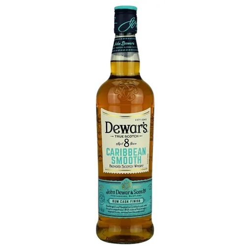 Dewar's 8 Years Old Caribbean Smooth Blended Scotch Whisky - Whisky mit 8 Jahren Reifung, veredelt in Rumfässern für ein tropisch inspiriertes Geschmacksprofil mit harmonischen süßen und würzigen Noten.