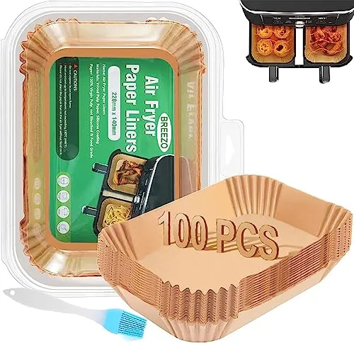 Backpapier für Heißluftfritteuse, 100 Stück – Ideal für Ninja & Princess Air Fryer - Backpapier für Heißluftfritteusen, hitze- und ölfest bis 450°C, schützt Ihre Fritteuse vor Essensresten und sorgt für einfaches Reinigen. Perfekt für gesundes Kochen und Backen!