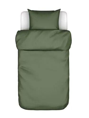 MARC O'POLO Bettwäsche Senja Dark Green, 135x200 + 80x80 cm - Hochwertige Bettwäsche aus 100% Bio-Baumwolle in Renforcé-Qualität – weich, atmungsaktiv und pflegeleicht. Ideal für einen modernen Lifestyle und angenehmen Schlafkomfort das ganze Jahr über.