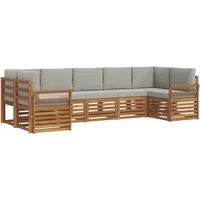 vidaXL Sofagarnituren 7 pcs aus Akazienholz in Hellgrau - Dieses modulare Garten-Sofa-Set aus robustem Akazienholz verbindet stilvolles Design mit Funktionalität. Perfekt für jeden Außenbereich und einfach zu pflegen, bietet es flexiblen Komfort für entspannte Stunden im Freien.