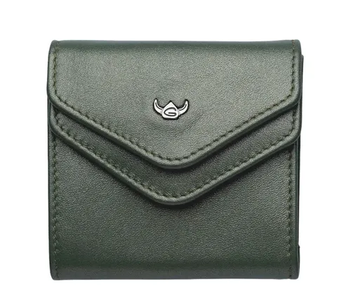 Golden Head Valencia Geldbörse - Handgefertigt aus hochwertigem Leder - Geldbörse aus Leder in Grün, faltbar und ideal für Kreditkarten, perfekt für den täglichen Gebrauch oder als stilvolles Accessoire.