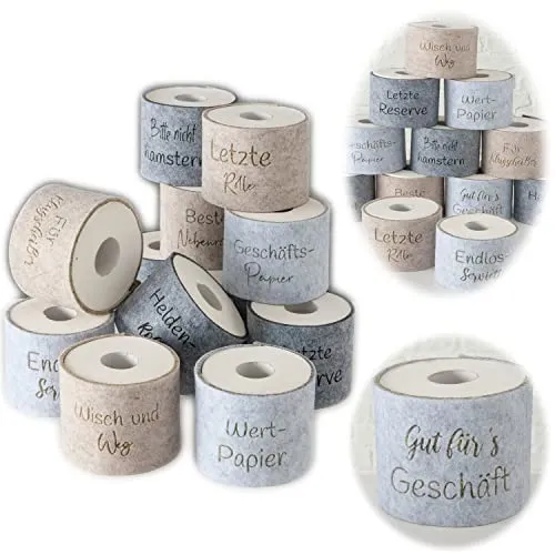 LS-LebenStil Filz Toilettenpapier Banderole Gut fürs Geschäft Klohut Husse Klopapier Klorollen