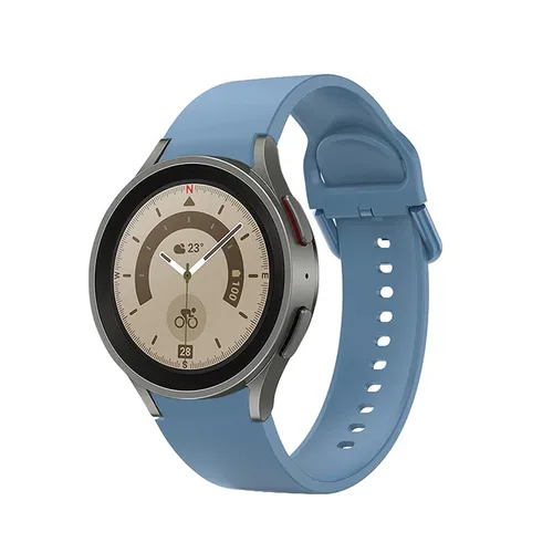 SYSTEM-S Armband 20 mm aus Silikon für Samsung Galaxy Watch 5 4 Smartwatch in Blau