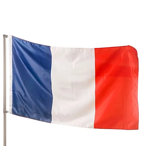 PHENO FLAGS Premium Frankreich Flagge 90x150cm - wetterbeständige Fahne mit Messingösen, 100% Polyester, robuste Doppelnaht & in lebendigen Farben - ideal für Flaggen-Liebhaber