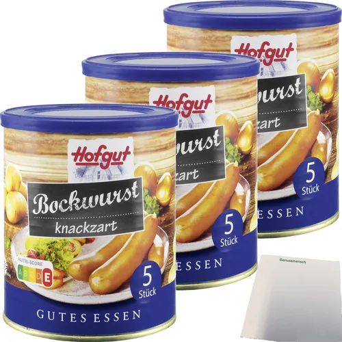 Hofgut Bockwurst 3er Pack 3x5/400g Dose usy Block