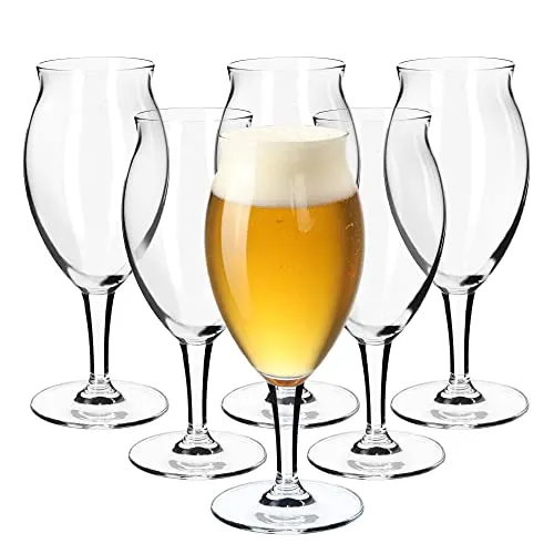 KADAX Biergläser 410 ml, 6er Set, Biertulpen aus Glas, Biergläser für Pils, Helles, Weizen & Craft Beer, Bierglas, Bierkrug, Gläser für Bier, Weizenbiergläser