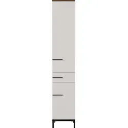 Germania Yonkers Hochschrank - Eleganter Stauraum in Schwarz - Bad-Hochschrank aus Holzwerkstoff mit Melaminharzbeschichtung, bietet stilvollen Stauraum und maximale Langlebigkeit für Ihr Zuhause.