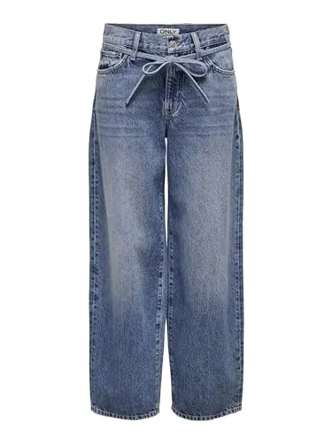 ONLY Flared Fit Jeans - W29/L32 in Blau - Stylische Flared Fit Jeans mit Regular Waist, abnehmbarem Textilgürtel und 5-Pocket-Design für einen trendigen Look.