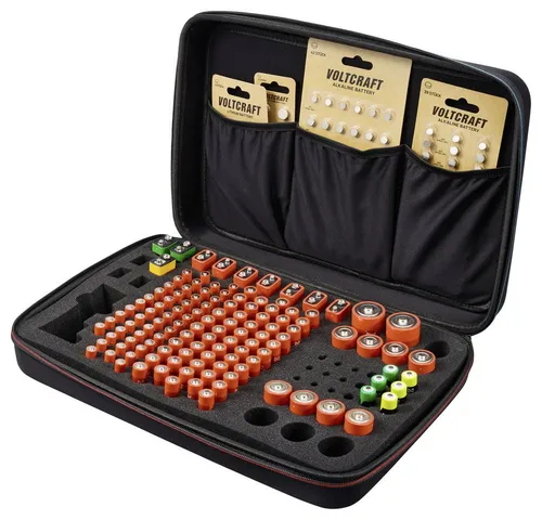 VOLTCRAFT BB-146-1 Batteriekoffer - Batteriekoffer für 146x Micro (AAA), Mignon (AA), Baby (C) und Mono-Batterien, praktisch und ideal für die ordentliche Aufbewahrung von Batterien.