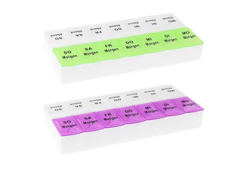 Produktbild Wellgro Pillendose 2x Tablettenbox für 7 Tage mit je 2 Fächer pro Tag