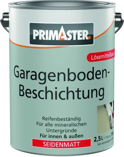 Primaster Garagenbodenbeschichtung 2,5 L in steingrau - Hochwertige Bodenfarbe für Garagen, seidenmatt und in stilvollem Grau. Ideal für Innen- und Außenbereiche, sorgt für eine ansprechende Optik und langlebige Ergebnisse.