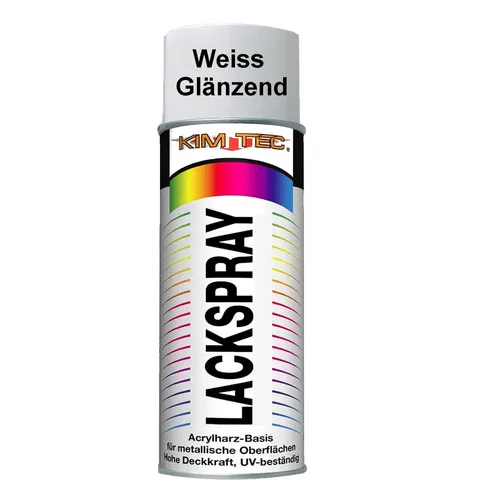 400ml Kim Tec Lackspray weiß glänzend Acrylharz-Basis UV-Beständig Dose weiss