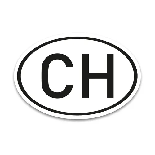 CH Magnet Länderkennzeichen Schweiz Schwarz-Weiß 17,5 x 11,5cm - kfz_717