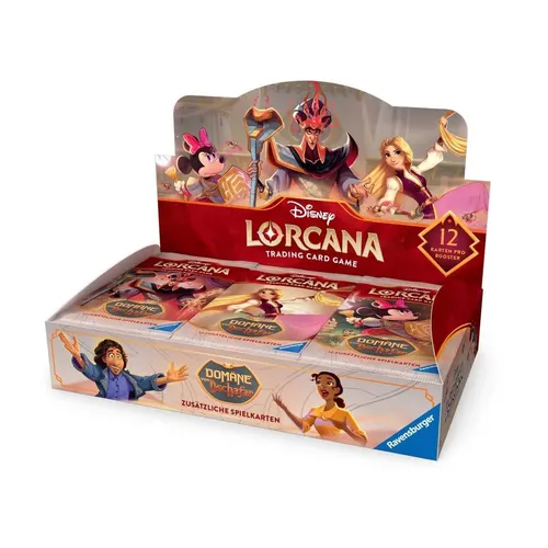 Disney Lorcana Domäne Von Dschafar 24 Booster Display Box - Deutsch - TCG OVP Displays, 24 Booster für spannende Spieleabende, ideal für Sammler und Fans des Disney Lorcana TCG!