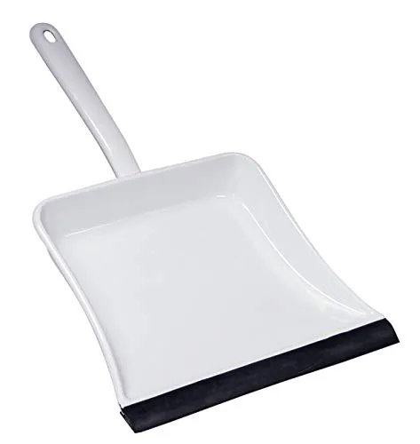 Riess Staubschaufel mit Gummilippe, Classic-Weiss, 40 cm - Haushalts-Kehrschaufeln, robuste und bakterienhemmende Staubschaufel mit hohem Rand und Gummilippe, ideal zum einfachen Kehren und leicht zu reinigen.