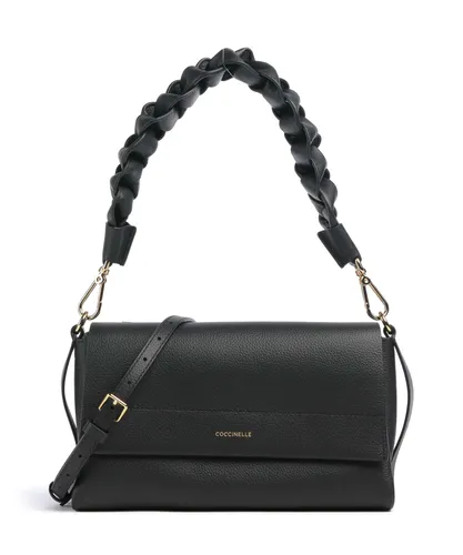 Coccinelle Boheme Schultertasche Leder 27 cm schwarz - Elegante Handtasche aus hochwertigem Leder mit abnehmbarem Umhängeriemen und cleverer Innenaufteilung für stilvolle Organisation.