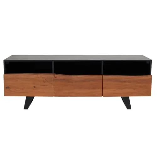 Riess Ambiente Industrial Design TV-Board Organic Artwork 140cm Akazie Massivholz Eisengestell