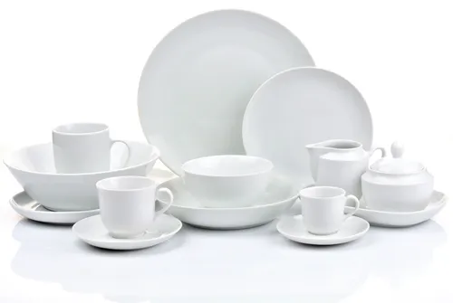 Retsch Arzberg Kombigeschirrset 60 tlg. runde Coup-From - Komplett-Service aus 60 Teilen für 6 Gedecke, modernes Design in Weiß, ideal für jeden Anlass von Geburtstagen bis Weihnachten, aus hochwertigem Porzellan gefertigt.