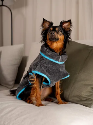 TrendPet Dampfhund Premium Bademantel für Hunde – Supersaugfähig in 11 Größen - Kuscheliger und sehr saugfähiger Bademantel für Hunde, waschbar bis 60 °C und trocknergeeignet. Ideal für jeden Hund mit einer Rückenlänge von 20 bis 75 cm – OEKO-TEX-zertifiziert für geprüfte Qualität.