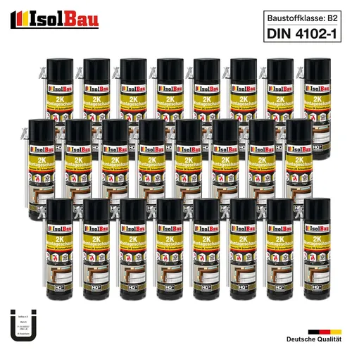 2K Bauschaum Montageschaum 400ml – Schnellschaum für vielseitige Anwendungen - Der 2K Bauschaum ist ideal für Isolierung und Versiegelung in Innen- und Außenbereichen. Mit hoher Temperaturbeständigkeit von -40°C bis 90°C und einfacher Anwendung in der Sprühdose.