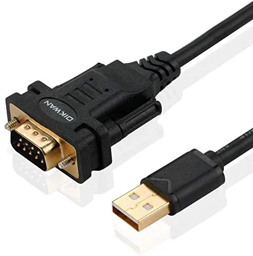 OIKWAN USB auf RS232, serieller USB-Adapter mit FTDI-Chipsatz, USB 2.0 auf DB9-Stecker, serielles Kabel für Windows 11, 10, 8, 7, Vista, XP, 2000, Linux und Mac OS (1,8 m)