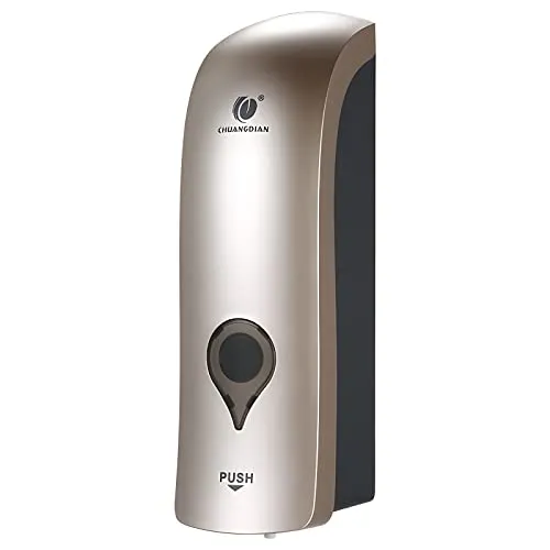 REAQUE Seifenspender Wandbefestigung Ohne Bohren, 300ml Seifenspender Manueller Spender für Duschgel/Shampoo/Desinfektionsmittel, Spülmittelspender für Dusche, Schwarz/Weiß/Gold Optional