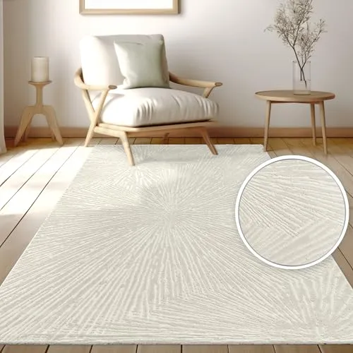 Paco Home Teppich Wohnzimmer Kurzflor 230x320 cm - Teppich mit modernen geometrischen Mustern und 3D-Effekt, ideal für stilvolle Wohnzimmer. Luxuriös glänzend und pflegeleicht, perfekt für Fußbodenheizung.