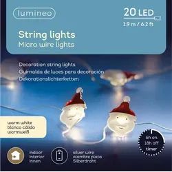 Micro LED Kette mit Weihnachtsbäumen - 190 cm lang - 20 LEDs - Silber