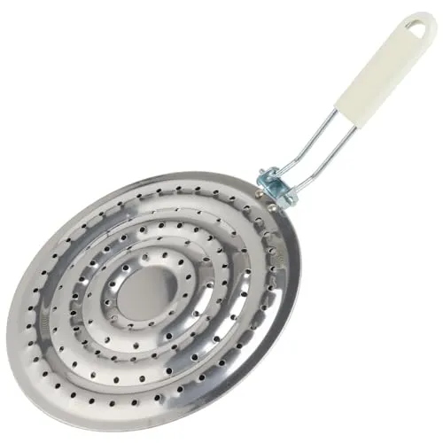 NuoDunco Wärmediffusor für Kochfeld, Zubehör für Gasherd, silberfarben, Edelstahl, 21 cm