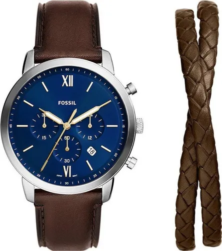 Fossil Uhren-Set NEUTRA FS6018SET - Herren-Chronograph aus Edelstahl, stilvolles Uhren-Set von Fossil in elegantem Silber für jeden Anlass.