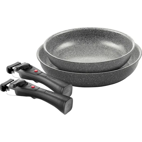 BALLARINI Torre Bratpfannen-Set 24 + 28 cm - Pfannen-Set mit abnehmbaren Griffen für platzsparende Lagerung. Ideal für Induktionsherde und gesundes Kochen dank langlebiger Keramikbeschichtung.